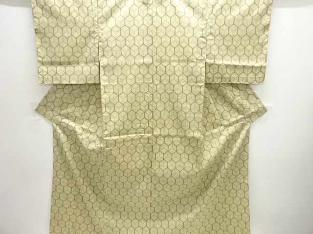 JAPANESE KIMONO / OMESHI / NISHIJIN-ORI / WOVEN KIKKO PATTERN